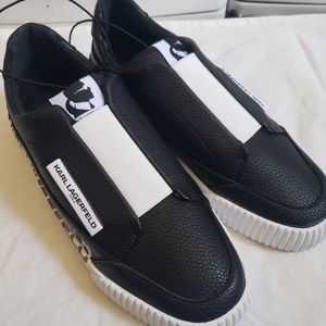 karl lagerfeld josie leather slip on womens sneakers